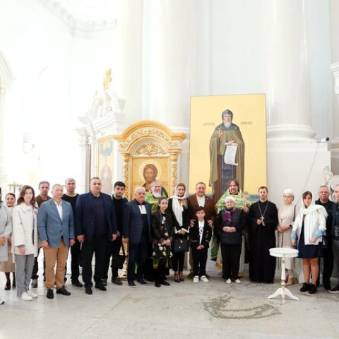 Воскресенский  Смольный Собор пополнился иконой преподобного Серафима Вырицкого